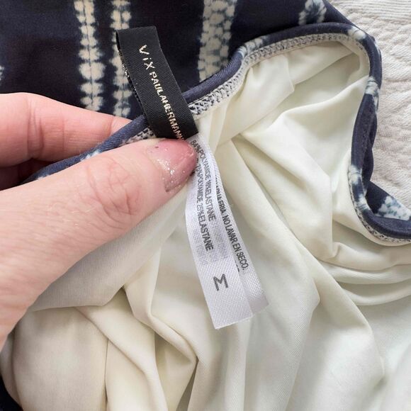 Vix Paula Hermanny Halter Tie-Back Plunge Navy Swimsuit Medium M - Picture 6 of 10